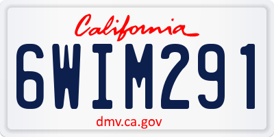 CA license plate 6WIM291
