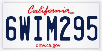 CA license plate 6WIM295