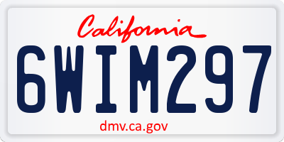 CA license plate 6WIM297