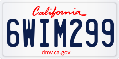 CA license plate 6WIM299