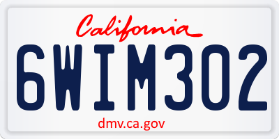 CA license plate 6WIM302