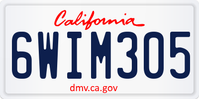 CA license plate 6WIM305