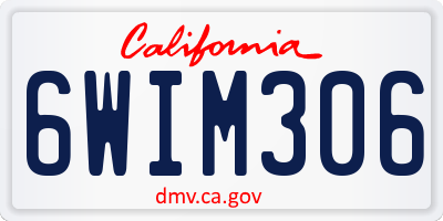 CA license plate 6WIM306