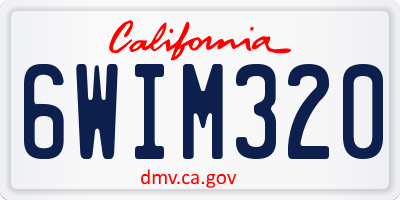 CA license plate 6WIM320