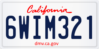CA license plate 6WIM321