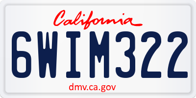 CA license plate 6WIM322