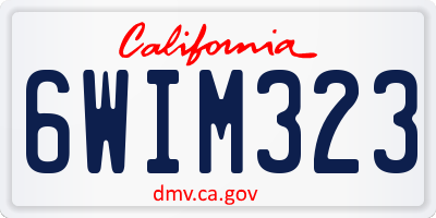 CA license plate 6WIM323