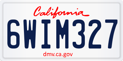 CA license plate 6WIM327