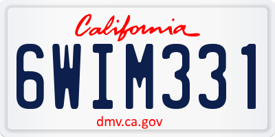 CA license plate 6WIM331