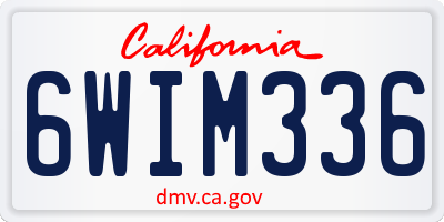 CA license plate 6WIM336