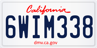 CA license plate 6WIM338
