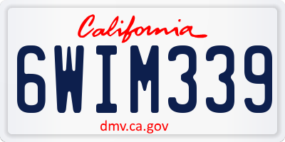 CA license plate 6WIM339