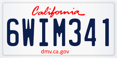CA license plate 6WIM341