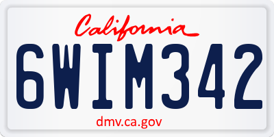 CA license plate 6WIM342