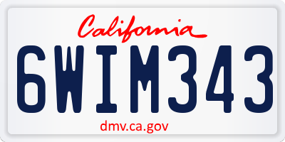 CA license plate 6WIM343