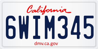 CA license plate 6WIM345