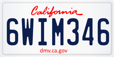CA license plate 6WIM346