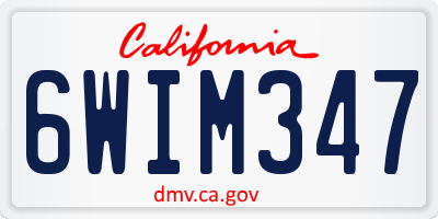 CA license plate 6WIM347