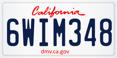 CA license plate 6WIM348