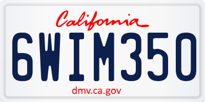 CA license plate 6WIM350