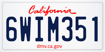 CA license plate 6WIM351