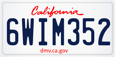 CA license plate 6WIM352