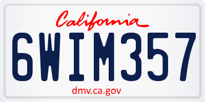 CA license plate 6WIM357