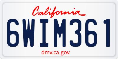 CA license plate 6WIM361