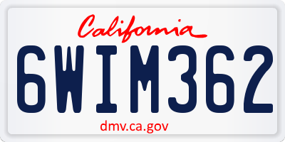 CA license plate 6WIM362