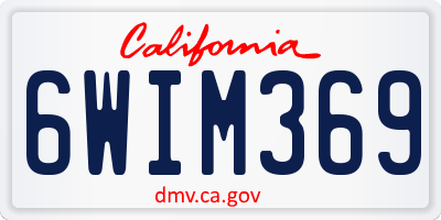 CA license plate 6WIM369