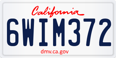 CA license plate 6WIM372