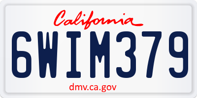 CA license plate 6WIM379