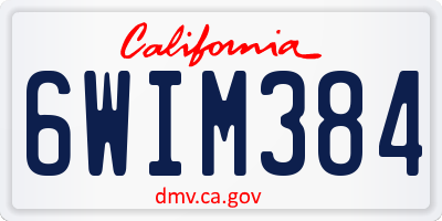 CA license plate 6WIM384