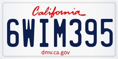CA license plate 6WIM395