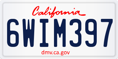 CA license plate 6WIM397