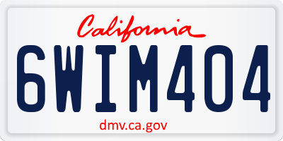 CA license plate 6WIM404