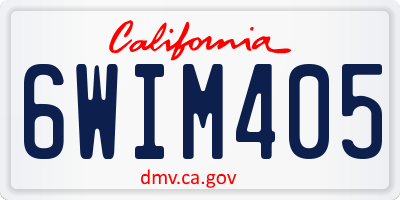 CA license plate 6WIM405