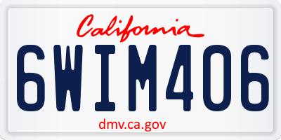 CA license plate 6WIM406