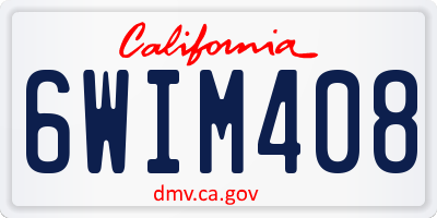 CA license plate 6WIM408