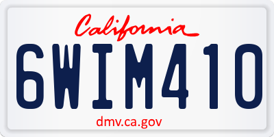 CA license plate 6WIM410