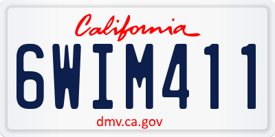 CA license plate 6WIM411