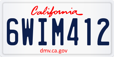 CA license plate 6WIM412