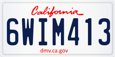 CA license plate 6WIM413