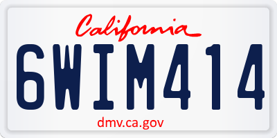 CA license plate 6WIM414