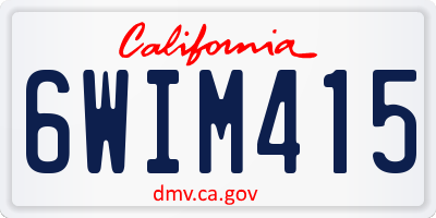 CA license plate 6WIM415
