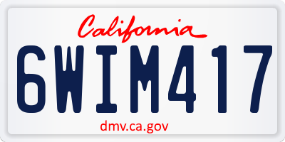 CA license plate 6WIM417