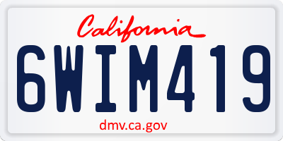 CA license plate 6WIM419