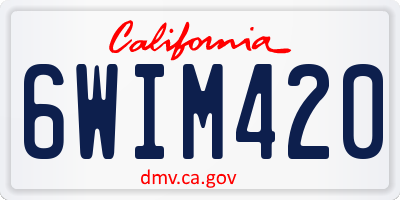 CA license plate 6WIM420