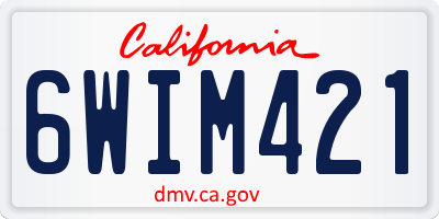 CA license plate 6WIM421