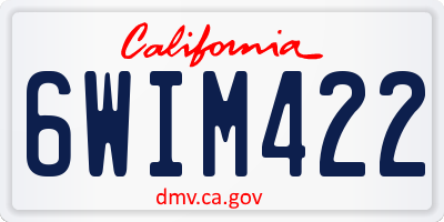 CA license plate 6WIM422